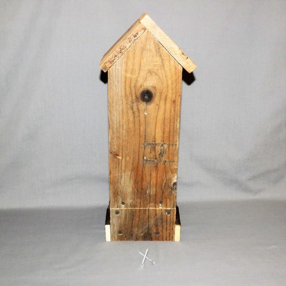 Rustic Beer Bottle Bird Feeder, Reclaimed Wood, Handcrafted, Garden Gift - Picture 4 of 5